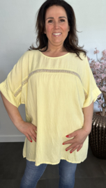 Top Nanda met glitter Geel