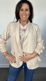 Blazer Marjan met gesmokte mouw zand