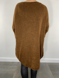 Oversized grof gebreide trui Patty bruin