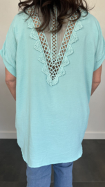 Shirt Lieke met kant +SIZE mint