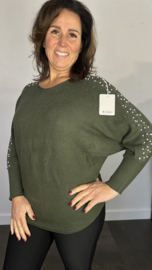 Trui Holly met vleermuismouw army