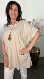 Shirt Jessica met ketting Zand