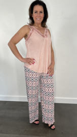 Broek met wijde pijp diamant roze