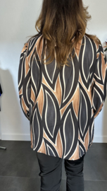 Blouse flames zwart
