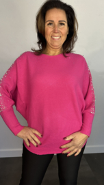 Trui Holly met vleermuismouw fuchsia