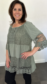 Blouse/ tuniek met kant Stella army SALE