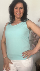 Hemd met brede schouderband ribbel Mint