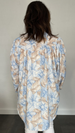 Blouse Lizzy met pofmouw flowers wit