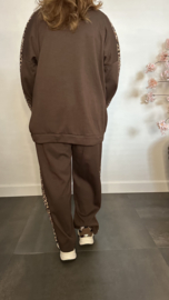 2-Delig comfy pak met panter bies Choco