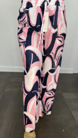 Plissé broek met wijde pijp FANTASIA marine SALE