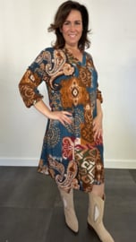 Jurk/tuniek autumn paisley petrol