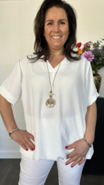 Top Maya korte mouw +SIZE ecru