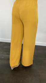 Flared crepe broek oker