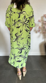 Linnenlook jurk Jade Lime