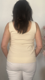 Hemd met brede schouderband ribbel Beige/ Zand