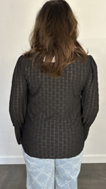 Top Laila met ruche zwart