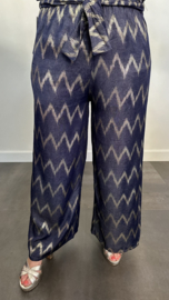 Palazzo broek golden zigzag blauw SALE