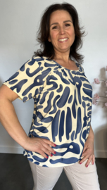 Ballon shirt met elastiek Fantasy Animal blauw