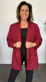 Blazer Marjan met gesmokte mouw bordeaux