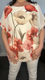 Voile blouse Roos Rood