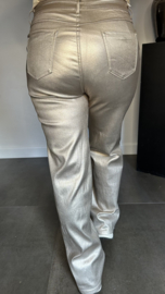Lederlook broek G-smack "Wide leg" goud