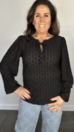 Top Laila met ruche zwart