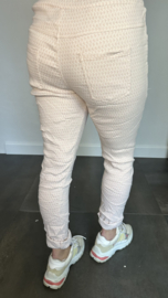 Joggjeans jacquard Nova roze /wit