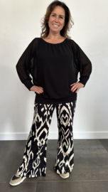 Flared TRAVEL broek lola +SIZE zwart