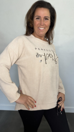 Velvet baby rib sweater Perfect beige/ zand