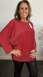 Top Lucy zilver sparkle Rood