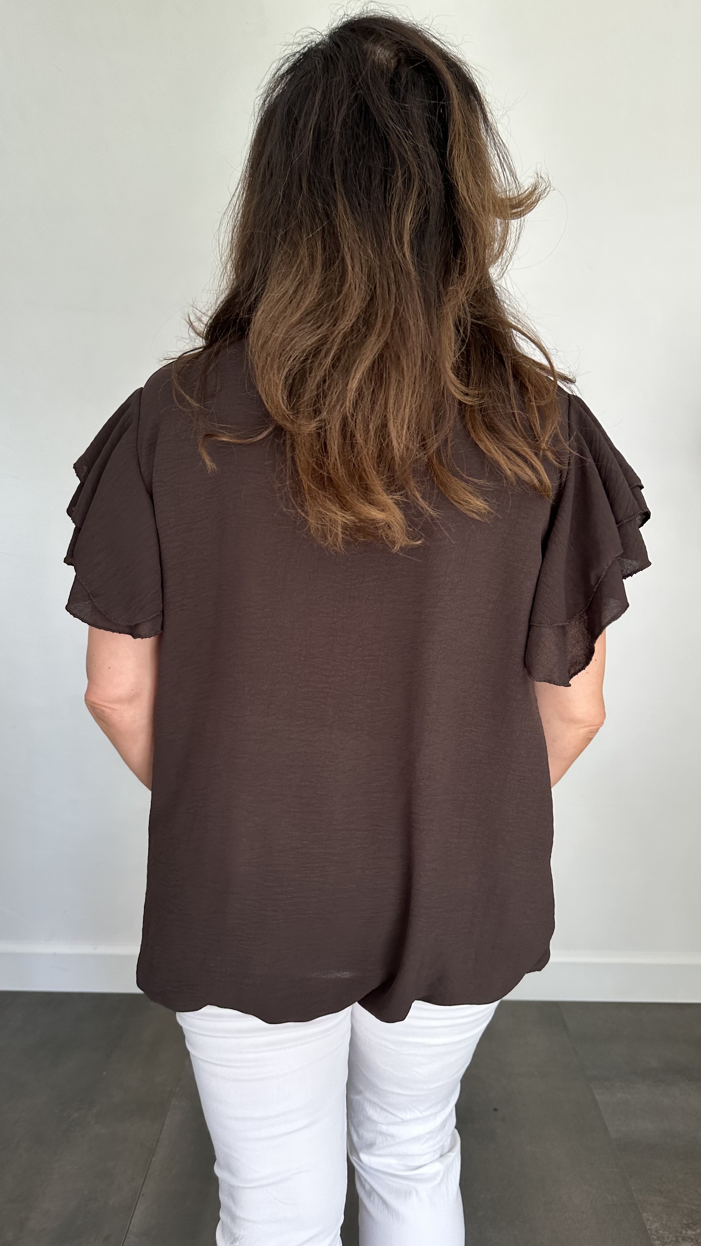 Shirt Celine met ketting +SIZE bruin