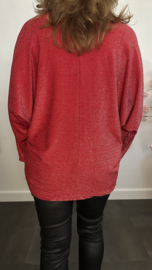 Top Lucy zilver sparkle Rood