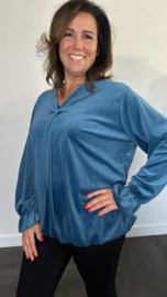 Velvet top Bianca +SIZE petrol