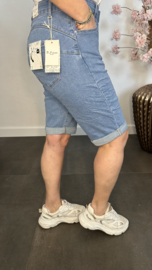 Bermuda stretch Jeans met omslag