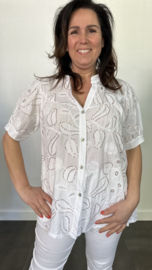Blouse Isabella bling wit +SIZE