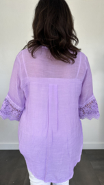 Blouse met kant Summer lila