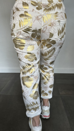 Jogger golden flowers ecru