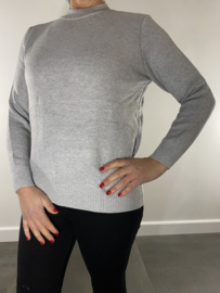 Gebreide trui met fleece gevoerd grijs SALE