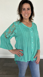 Blouse met kant Dana groen