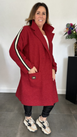 Teddy jas met bies Bordeaux