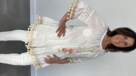 Ibiza tuniek broderie met kant ecru
