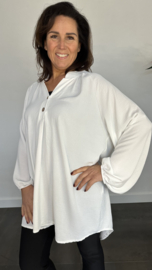 Tuniek met knoopjes crepe +SIZE ecru
