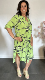 Linnenlook jurk Jade Lime
