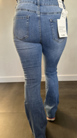 G-smack stretch jeans FLARE Silver bow