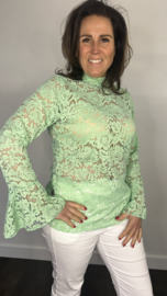 Kanten top Jill licht groen SALE