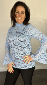 Kanten top Jill ijsblauw SALE