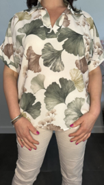 Blouse Milou gebloemd army