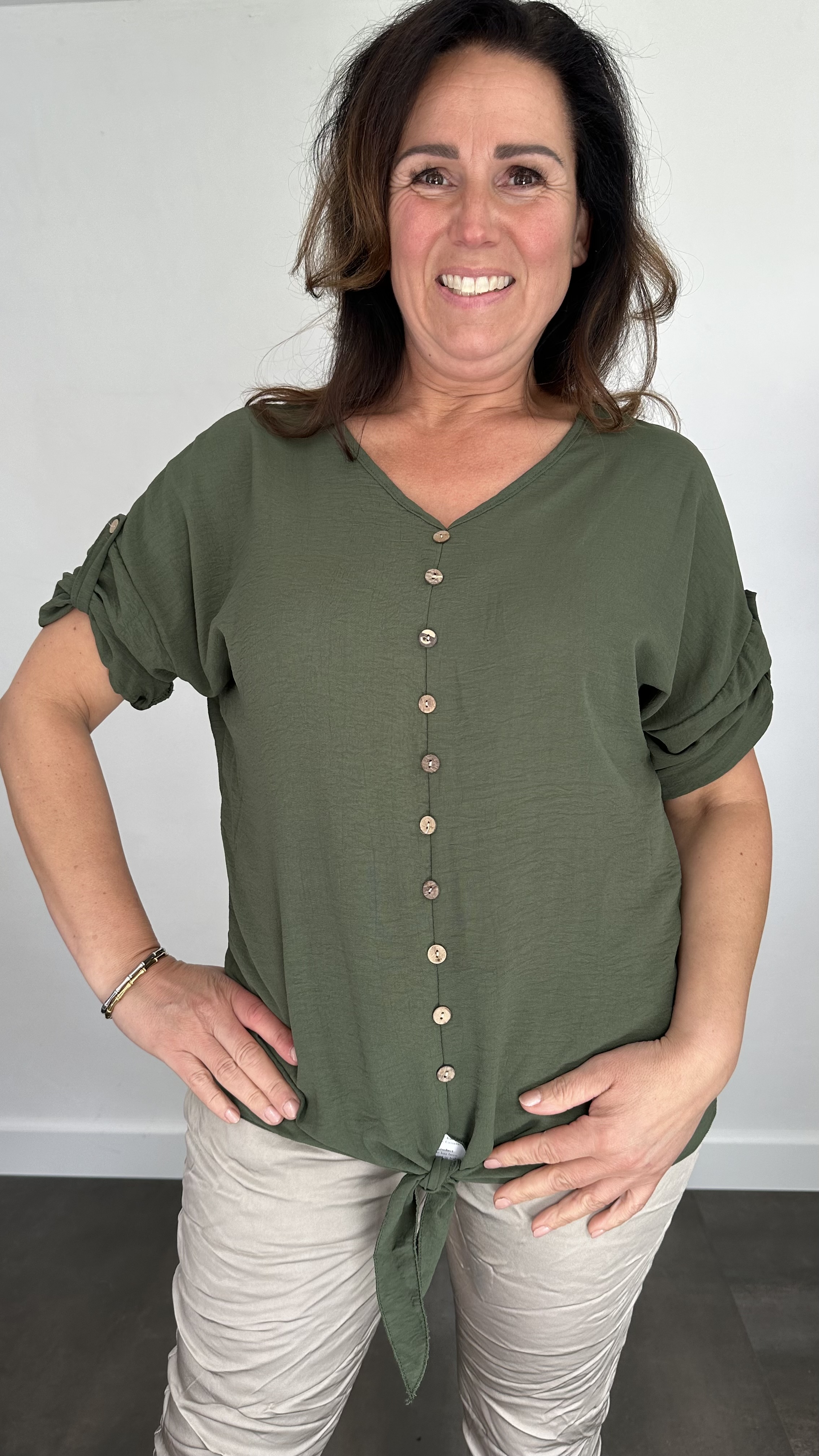 Blouse tessy met knoop army