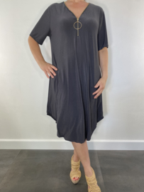 Tuniek/ jurk  zipp travel antraciet