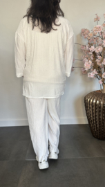 2-Delig comfy pak ribbel Roomwit SALE